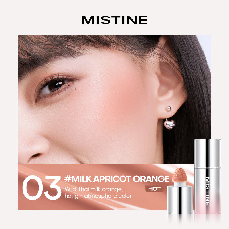 Mistine Thai Latte Liquid Blush Translucent Natural Blending Foundation Smooth Color Retention 7g 1 Piece