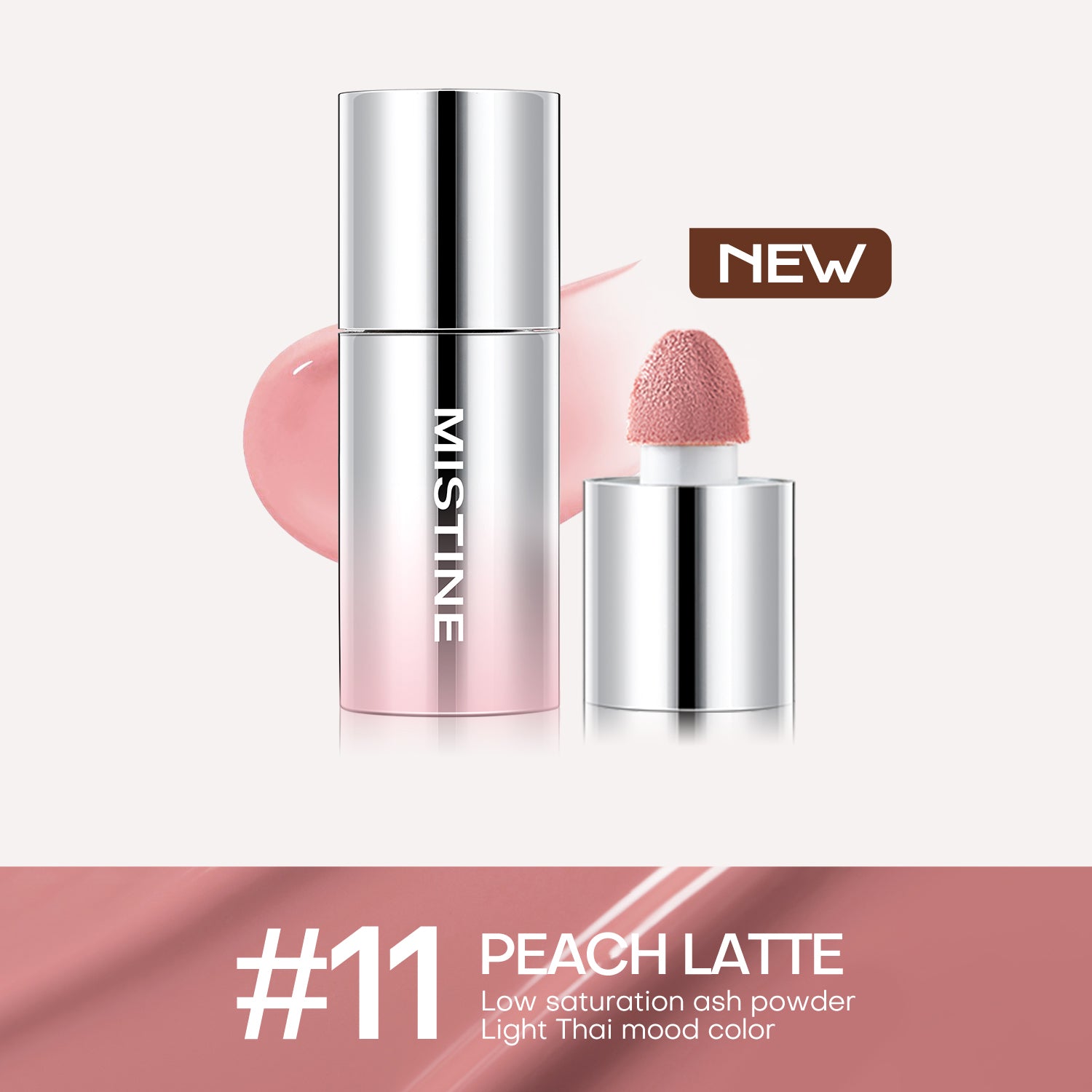 Mistine Thai Latte Liquid Blush Translucent Natural Blending Foundation Smooth Color Retention 7g 1 Piece