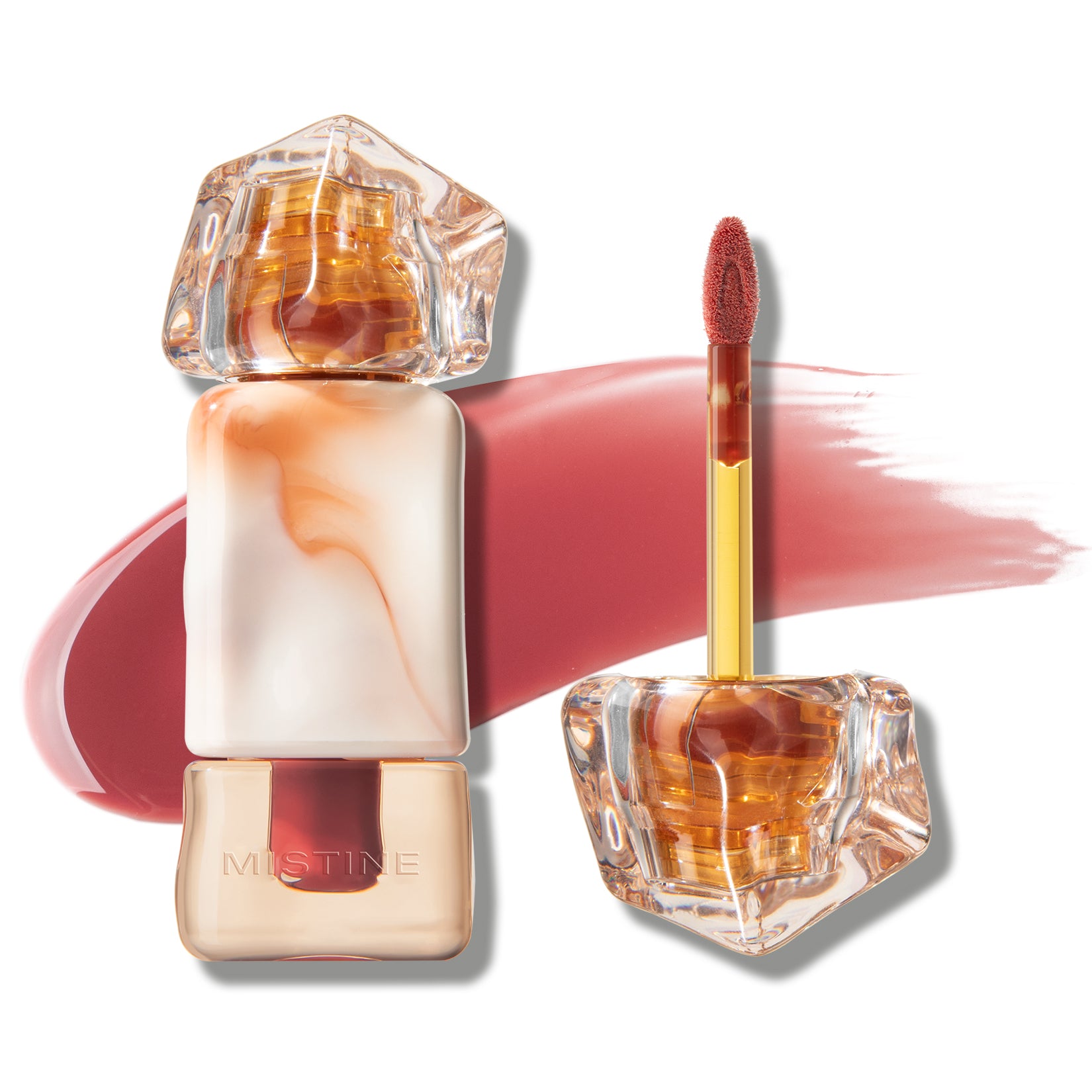 Mistine Lip Gloss Lip Plumber Non-sticky Tinted Lip Gloss for Women Infused with 1% Peptide Finish Lip Tint Hydrating Lip Stain Lightweight Feeling 0.1 fl oz 
