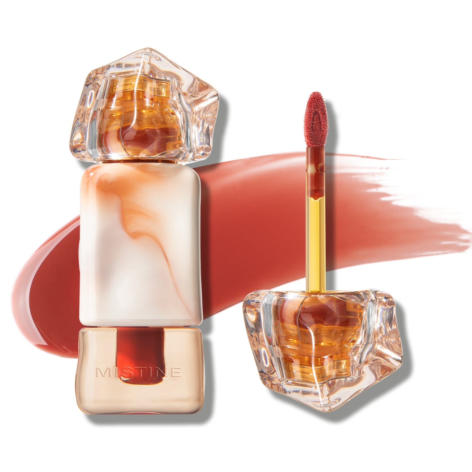 Mistine Lip Gloss Lip Plumber Non-sticky Tinted Lip Gloss for Women Infused with 1% Peptide Finish Lip Tint Hydrating Lip Stain Lightweight Feeling 0.1 fl oz 